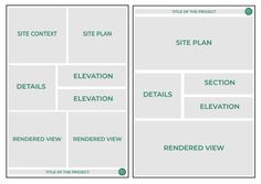 the site plan is shown in green and white, with two separate sections labeled on each side