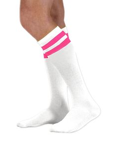 PRICES MAY VARY. Crew cut socks Cotton blend soft material Fits a wide range of adult sizes Approximate leg length is 9 5/8" (24.4cm) These Neon Nation socks are one of a kind. They are perfect for teams as they comfortably fit a wide range of sizes. They are not too thick or thin and come at a great price. Whether you are playing a sport, adding them to a costume or simply want to put some flash into your outfit these socks are a perfect choice. White Knee High Socks, Attention Getters, Handmade Socks, Neon Stripes, Thigh High Socks, Tube Socks, Knee High Socks, White Sock, Casual Socks