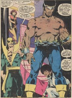 an old comic book page with wolverine and other characters