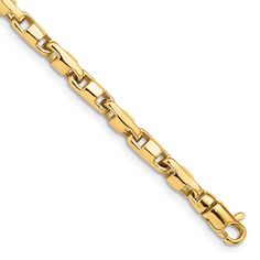 Product Weight Weighs approximately 11.62 grams. Product Dimensions Length of item : 8 in Width of item : 4 mm Product Specifications - Material : Primary - Purity : 10K - Finish : Polished - Length of Item : 8 in - Chain Length : 8 in - Chain Type : Fancy - Chain Width : 4 mm - Clasp /Connector : Lobster (Fancy) - Feature : Solid - Manufacturing Process : Casted - Material : Primary : Gold - Width of Item : 4 mm - Product Type : Jewelry - Jewelry Type : Chains - Sold By Unit : Each - Bracelet T Anchor Chain, Bow Jewelry, Fine Jewelry Bracelets, Gold Bracelet Chain, Yellow Gold Chain, Bracelet Clasps, Fine Jewelry Gift, Black Bow, Chains Jewelry