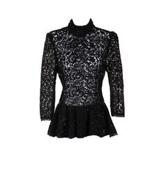 Gabriela Hearst, Rosie Assoulin, Guipure Lace, Black Outfits, Over The Moon, Dahlia, Dream Wardrobe, Half Sleeves, Mock Neck