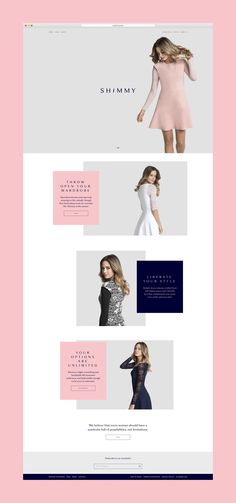 the website is designed to look like it has different colors and shapes, including pink