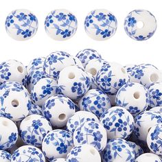 PRICES MAY VARY. Large Quantity and Size: The package include 300 Pcs Round Porcelain Beads. And the diameter is about 12mm, hole: 3mm. More than enough to satisfy your various DIY needs, please give full play to your creativity. Sophisticated and Thoughtful Design: Our blue flower pattern beads are drilled with a small hole through which beaded thread, string and hooks can pass, allowing you to use them in any way you like and need; exquisite details and vintage style, Porcelain beads embellished with symbols of happiness are suitable for uplifting jewelry designs. Reliable Material: Our porcelain beads are made of high-quality porcelain, delicate and smooth, bright color, not easy to fade, easy to clean and care, stable performance and long service life. Easy to Use: Use this spacer bead Blue White Porcelain, Porcelain Beads, Blue White Decor, Large Hole Beads, Bead Kits, Ceramic Beads, Blue Paint, Porcelain Ceramics, White Beads