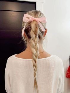 Cute Hair Styles Ribbon, Cute Hairstyles For Blonde Hair, Tumblr Hairstyles, Hairstyles Bows, Preppy Hairstyle, Hair Styles Blonde, Preppy Hair, The Perfect Blonde, Bow Hairstyles