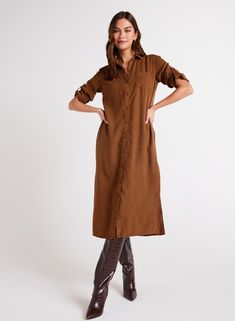 Bella DahlWestern Yoke Duster Dress - Twilight GoldDresses Yoke Design, Duster Dress, Drop Shoulder Shirt, Raglan Top, Cold Front, Bella Dahl, Essential Dress, Favorite Boots, Raglan Shirts