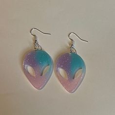 Alien Earrings. Glittery Blue, Pink & Purple With Silver Hooks. Alien Earrings, Blue Pink Purple, See Photo, Pink Purple, Color Blue, Blue Color, Jewelry Earrings, Women Jewelry, Purple