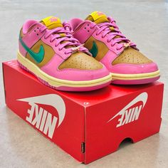 Nike Dunk Low X Parris Goebel Pg Qs “Playful Pink Barbie” | W6.5 Fn2721-600 Nib Discount Details Msrp: $120.00 | Discount: 15% These Are 100% New Shoes That I Acquired With The Original Box But Lacking The Lid, Allowing Me To Pass A Discount To You. I Personally Authentic Each And Every Shoe With Their Genuine Tags And Serial Numbersyou’re Getting A Great Deal! Authentication Details - Serial: 04hzeac1nb0en - Style: Fn2721-606 - Size: Women’s 6.5 (Us) - Condition: New In Box / No Lid - Color: Pl Parris Goebel, Fitness Fashion Active Wear, Pink Barbie, Nike Dunk Low, Dunk Low, Nike Dunk, Pink Brown, Nike Dunks, New Shoes