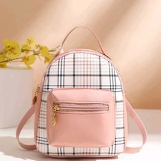 Mini Pink Plaid Backpack Color: Pink Mini Backpack Good Quality Front Pocket Fits All Your Important Things Super Cute For Kids Or Just On The Go Everything In My Closet Is Brand New! Fyi: Please Reference The Pictures Before Purchasing!. "No Cancelations" Don't Hesitate To Message Me With Any Questions Preppy Bags, Plaid Backpack, Cute Mini Backpacks, Mini Mochila, Pink Backpack, Classic Backpack, Plaid Fashion, Pink Plaid, Cute Bags