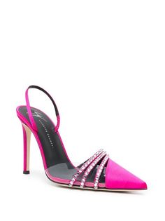 Giuseppe Zanotti gem-embellished 110mm Heeled Pumps - Farfetch Magenta Heels, Heeled Pumps, Latest Fashion Design, Crossbody Tote Bag, Moon Boots, Ermanno Scervino, Crossbody Tote, Giuseppe Zanotti, Pumps Heels