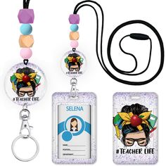 PRICES MAY VARY. 【Unique Design】The badge holder features teacher character pattern with words [TEACHER LIFE], it is stylish and cute. This breakaway key lanyard and ID card holder is the perfect way to add some personality to your daily routine and stay motivated throughout the day. 【Stylish Silicone Beaded Lanyard】Made of silicone and high-quality nylon rope, this cute neck lanyard is soft and comfortable to wear, suitable for various outfits and occasions. It features a stylish design with 3 Nurse Office, Badge Lanyard, Beaded Lanyard, Work Badge, Teacher Lanyard, Key Lanyard, Lanyard Keychain, Beaded Lanyards, Mother Birthday Gifts