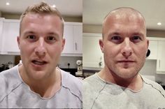 Buzz Cut For Men, Military Cut, Before And After Haircut, Beefy Men, Bald Heads