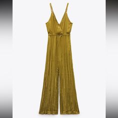 Brand New. Never Used. Chic Zara Jumpsuits And Rompers, Zara Jumpsuits And Rompers For Spring Night Out, Elegant Gold Jumpsuit For Date Night, Zara Jumpsuits And Rompers For Night Out In Summer, Gold Jumpsuits And Rompers For Summer Evenings, Chic Gold Jumpsuits And Rompers For Date Night, Gold Jumpsuits And Rompers For Summer Night Out, Gold Jumpsuits And Rompers For Evening, Summer, Gold Evening Jumpsuits And Rompers For Summer