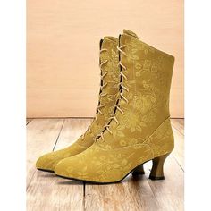 Category:Boots; Upper Materials:Cloth; Lining Materials:Synthetic Leather,Textile; Embellishment:Lace-up; Season:Spring,Summer,Fall,Winter; Heel Type:Stiletto; Shaft Circumference:12-14; Gender:Women's; Size Suggestion:standard size, select your usual size; Toe Shape:Round Toe; Type:Booties Ankle Boots; Style:Vintage,Elegant; Outsole Materials:Rubber; Occasion:Daily,Work; Closure Type:Lace-up; Pattern:Floral; Listing Date:10/02/2024; Production mode:External procurement; 2024 Trends:Retro; Size Vintage Lace-up Boots With Round Toe For Fall, Vintage Lace-up Ankle Boots For Spring, White Lace-up Vintage Boots, Cottagecore Boots, Vintage Lace-up Ankle Boots With Reinforced Toe, Vintage Floral Boots, Cheap Ankle Boots, Vintage Cloth, Vintage Elegant