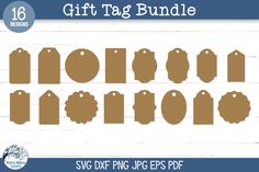 the printable gift tag bundle includes six tags and four different shapes to make it look like