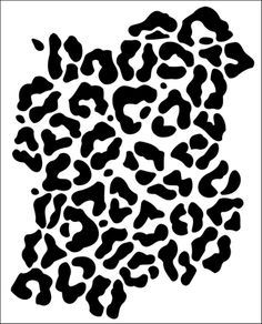 a black and white image of a leopard print pattern on a sheet of paper with the word