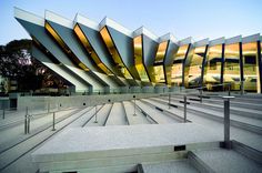 an architectural building with stairs leading up to it