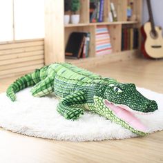 Giant Alligator/Crocodile Plush Crocodile Plush, Giant Stuffed Animals, Creative Pillows, Animal Cushions, Monkey Stuffed Animal, Pillows Flowers, Cute Pigs, Plush Toy Dolls, Animal Dolls