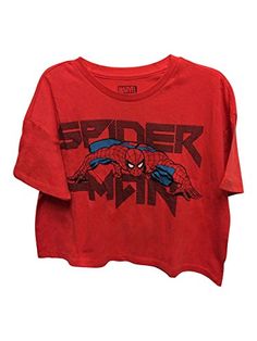 Marvel Clothes, Marvel Shirt, Red Tee, Crop T Shirt, Crop Top Shirts, Swaggy Outfits, Knit Crop Top, Knitted Tshirt, Mode Vintage