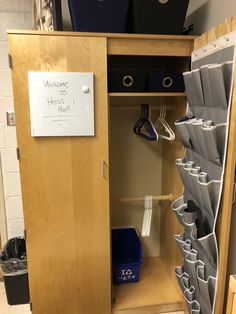 an open cupboard with many items in it