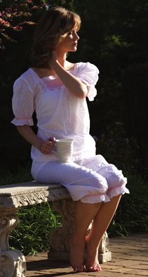 In Stitches, Victorian Nightgowns - Abigal Pajamas- The Bohemian, Night Gown, White Shorts, Period, White Dress, Pajamas