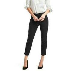 New Gap Slim Cropped Black Pants With Two-Way Stretch. New With Retail Tag Attached No Flaws Gap High Waist Fitted Bottoms, Chic Gap Tapered Leg Bottoms, Gap Business Casual Trousers, Chic Tapered Leg Bottoms By Gap, Gap Stretch Straight Leg Pants, Gap Straight Leg Business Casual Pants, Elegant Gap Straight Leg Bottoms, Fitted Gap Bottoms For Business Casual, Elegant Gap Bottoms For Spring