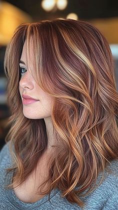 2024’s Best Strawberry Blonde Hair Ideas: 25 Inspiring Styles to Choose From Blonde Highlights On Red Brown Hair, Strawberry Blonde Hair Color With Highlights, Red Hair With Honey Highlights, Red Brown Hair Blonde Highlights, Blonde Auburn Hair Color, Fall Hair For Strawberry Blondes, Auburn Red Hair With Blonde Highlights, Copper Highlights On Strawberry Blonde Hair, Copper Hair With Strawberry Highlights