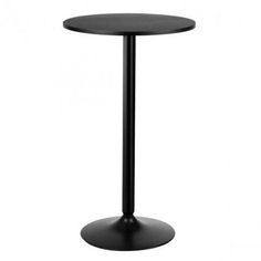 a round table with a black base on an isolated white background for use in any room