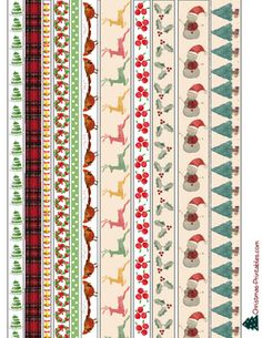 the christmas borders are lined up with different designs and colors, including red, green, white