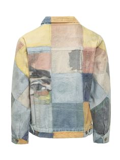 Cotton long-sleeved jacket. Crew neck. Zipper closure. Button cuffs. Two side pockets. Patchwork print.Composition: 100% Cotton Patchwork Jacket, Patchwork Print, Character Art, Coats Jackets, Composition, Crew Neck, Mens Outfits, Zipper, Sewing