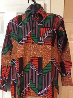 African Ankara High Target Wax Print long Sleeves Shirts/ side pocket.. Made with Luv from Ghana. Wax Print Dress, Tailoring Classes, Long Sleeves Shirts, Graduation Gown, Kente Cloth, African Ankara, African Wax Print, Wood Bridge, Wax Print