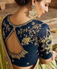 Blue Blouse Designs, Pattu Saree Blouse Designs