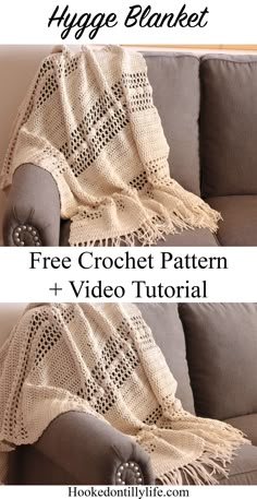 two pictures showing how to crochet a afghan blanket with the text, free croche