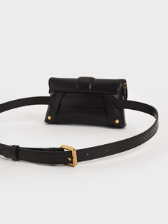 Black Gabine Crossbody Bag - CHARLES & KEITH US Luxury Black Belt Bag With Removable Belt, Black Leather Belt Bag For Evening, Black Leather Evening Belt Bag, Modern Black Belt Bag With Removable Belt, Black Rectangular Belt Bag For Office, Luxury Black Belt Bag With Detachable Strap, Everyday Crossbody Shoulder Bag With Removable Belt, Modern Black Belt Bag For Formal Occasions, Travel Pouch Shoulder Bag With Belt