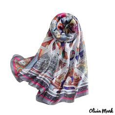 Olivia Mark - Autumn and winter Chinese wind silk scarf female Spring Festival long warm scarf fashionable atmosphere decorative shawl Silk Style, Handbag Patterns, Daisy Pattern, Warm Scarf, Spring Festival, Bird In Bag, Style Elegant, Olivia Mark, Bago