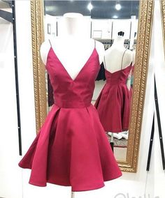 Short Red Prom Dresses, Short Satin, Mini Homecoming Dresses, Satin Homecoming Dress, Cheap Homecoming Dresses, Short Party Dress, Dress Homecoming, Short Homecoming Dress, Short Prom Dress