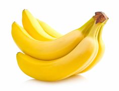 three bunches of bananas sitting next to each other on a white surface with no background