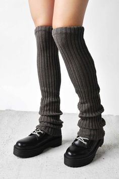 Heavy Rib Leg Warmers Leg Warmers NOCTEX DARK GREY Warmers Outfit, Leg Warmers Outfit, Timeless Outfits, Knit Leg Warmers, Emo Outfits, Cars Clothes, 2000s Fashion, High Leg, Dream Clothes