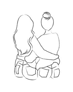 two people sitting on top of each other, one is holding the other's back