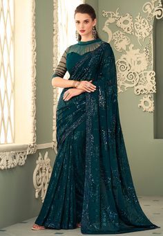 #fashion, #style, #outfitinspiration, #beauty Cheap Festive Saree With Unstitched Blouse, Luxury Saree-style Maxi Dress For Festive Occasions, Affordable Festive Georgette Blouse, Cheap Festive Georgette Blouse, Wedding Reception Saree, Bollywood Sarees Online, Reception Saree, Indian Wedding Reception