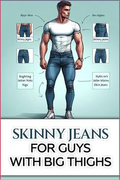 Find the perfect skinny jeans for guys with big thighs! Discover comfortable fits and stylish options for every occasion. 👖💪 #MensFashion #SkinnyJeans #BigThighs Hemming Jeans, Chic Travel Outfit, Bbq Outfits, Muscular Legs, Comfortable Fits, Athletic Fit Jeans, Trendy Fits, Trip Outfits, Fit For Men