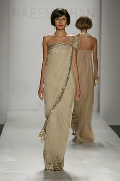 Naeem Khan Spring 2008 Ready-To-Wear Modern Sari, Mode Batik, Afrikaanse Mode, 파티 드레스, Manor Wedding, Naeem Khan, Indian Inspired, Dress Indian Style, Beautiful Evening