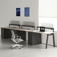 Description: Introducing our sleek and functional Office Desk, designed to cater to individual workspace needs in corporate settings. This desk embodies simplicity and modernity, offering a streamlined single-seat workstation. Crafted with contemporary aesthetics and practicality in mind, it provides a clean and efficient workspace for staff members. Ideal for modern offices, its minimalist design maximizes space while promoting productivity. Elevate your company's workstations with this simple 3 Person Workstation, Minimal Office Desk, Simple Modern Office, Small Office Table, Office Employee, Functional Office, Modern Offices, Reception Sofa, Modern Office Desk