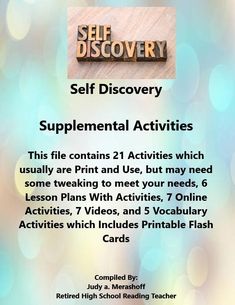 an advertisement for self discovery with the words self discovery