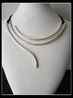 Minimalist Necklace-Minimal Modern Twist Silver Jewelry For Party, Modern Metal Jewelry With Simple Design, Adjustable Simple Silver Necklaces, Minimalist Handmade Metal Necklace, Nickel-free Minimalist Metal Necklaces, Handmade Minimalist Silver Necklace, Modern Twist Metal Jewelry For Gifts, Modern Twist Metal Jewelry As A Gift, Modern Metal Jewelry As Gift