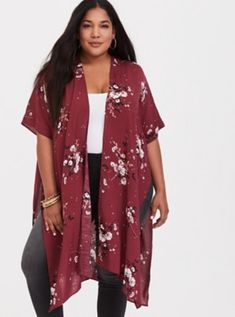 Kimono Plus Size Outfits, Torrid Fashion, Cute Sweatpants Outfit, Women's Plus Size Jeans, Duster Kimono, Cute Sweatpants, Open Front Kimono, Kimono Maxi Dress, Kimono Outfit