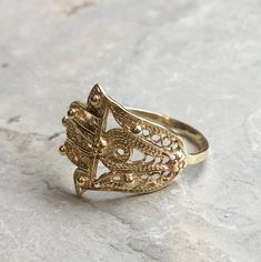 Hamsa ring, gold filled ring, brass hand ring, simple ring, dainty ring, statement filigree ring, ag Gold Filigree Open Ring, Adjustable Gold Filigree Rings, Dainty Pierced Rings As Gifts, Dainty Pierced Rings For Gifts, Unique Gold Filigree Ring For Wedding, Handmade Delicate 14k Gold Rings, Delicate Handmade 14k Gold Rings, Elegant Handmade Gold-plated Midi Rings, Gold 14k Filigree Promise Ring