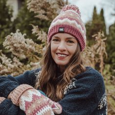 Stay warm this cold weather season in MUK LUKS Women's Cuff Knit Beanie. With soft faux fur lining to keep you cozy and cute patterns and colors, this pom knit beanie will be your new winter staple. Winter Outdoor Soft Knit Beanie, Winter Beanie With Fleece Lining For Cold Weather, Warm Beanie For Winter Cold Weather, Warm Beanie For Cold Weather And Winter, Cozy Winter Beanie With Fleece Lining, One Size Beanie For Winter Cold Weather, One Size Beanie For Winter, Winter Beanie For Cold Weather, Pink Knitted Beanie For Fall