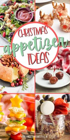 christmas appetizer ideas with text overlay