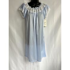 Beautiful Lightweight Nightgown Dress. No Flaws Romantic, Sensual, Vintage, Lace, Nylon, Lingerie Message Me With Any Questions! Light Blue Lace Trim Sleep Dress, Blue Short Sleeve Nightgown For Bedtime, Light Blue Summer Nightgown For Bedtime, Blue Cotton Nightgown For Sleepover, Blue Cotton Nightgown For Bedtime, Blue Cotton Sleepwear With Lace Trim, Light Blue Short Sleeve Sleep Dress, Summer Sleepover Light Blue Nightgown, Light Blue Lace Trim Nightgown For Bedtime