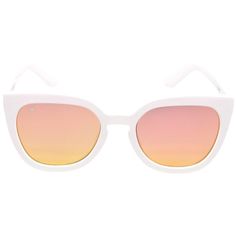 Oh my Darlin'! These sassy and sweet sunglasses feature a cat-eye inspired lift and a stylish indented nose bridge. The Darlin' in Glam White has mirrored pink lenses and a glossy white frame finish with a metal inset logo on the temples. You will be the Darlin' of the party! UV 400 on the lenses. One size fits most. Pink Lenses, Nose Bridge, Glossy White, Pet Hair, Oh My, White Frame, Cat Eye, Lenses, Bridge